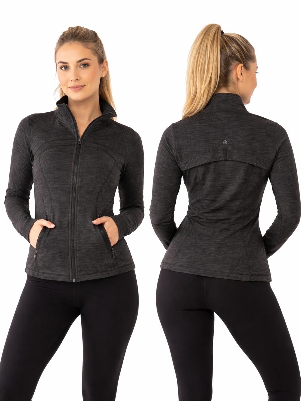 Women's Charcoal Full-Zip Active Jacket - Unbranded